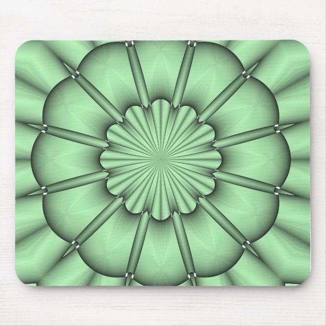 Abstract Flower in Pale Green Mouse Pad (Front)
