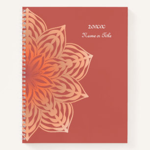 Abstract Flower in Peach Notebook