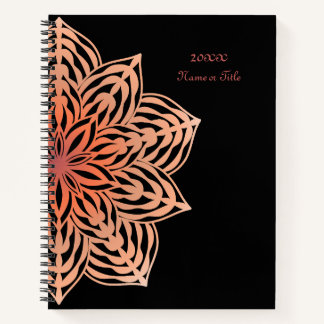 Abstract Flower in Peach Notebook