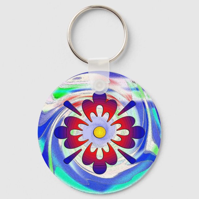 Abstract flower key ring (Front)