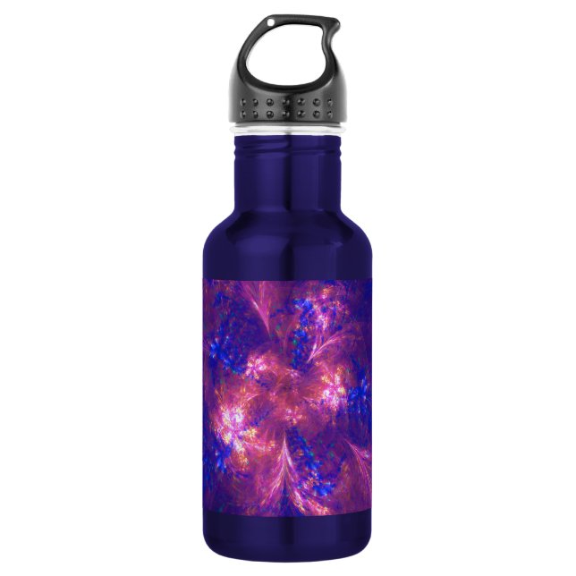 Abstract Flower Light Purple And Blue Patterns Mix 532 Ml Water Bottle (Front)