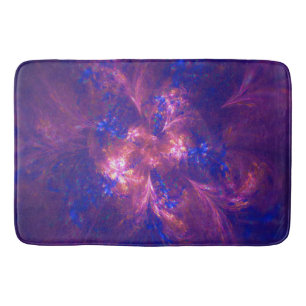 Abstract Flower Light Purple And Blue Patterns Mix Bath Mat