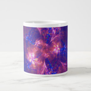 Abstract Flower Light Purple And Blue Patterns Mix Large Coffee Mug