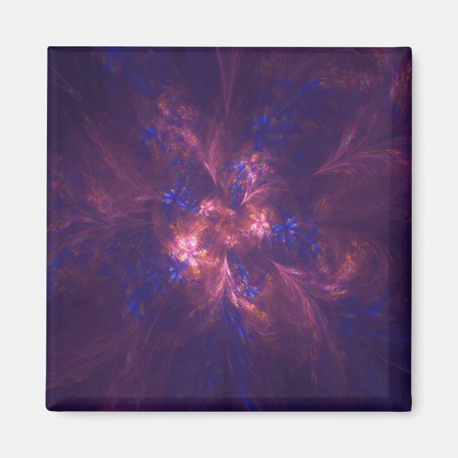 Abstract Flower Light Purple And Blue Patterns Mix Magnet (Front)