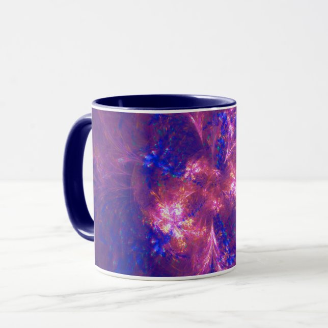 Abstract Flower Light Purple And Blue Patterns Mix Mug (Front Left)