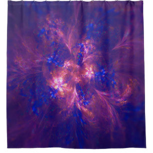 Abstract Flower Light Purple And Blue Patterns Mix Shower Curtain