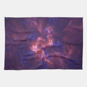 Abstract Flower Light Purple And Blue Patterns Mix Tea Towel