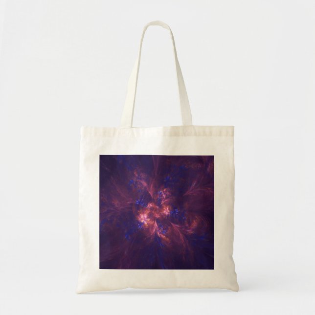 Abstract Flower Light Purple And Blue Patterns Mix Tote Bag (Front)