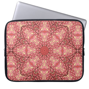 Abstract flower mandala ethnic seamless pattern laptop sleeve