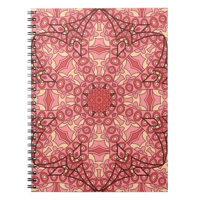 Abstract flower mandala ethnic seamless pattern notebook (Front)