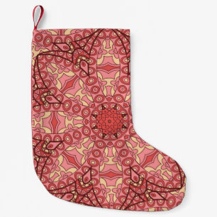 Abstract flower mandala ethnic seamless pattern small christmas stocking