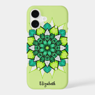 Abstract flower mandala green name