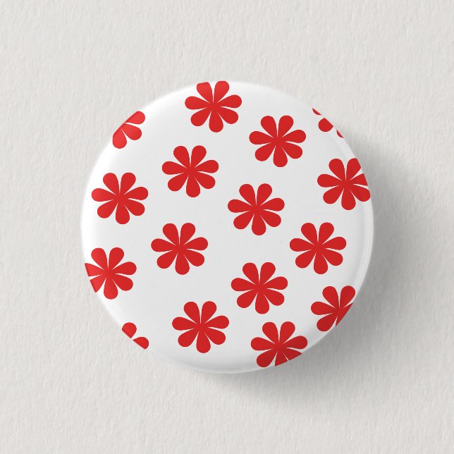 Abstract Flower Pattern  3 Cm Round Badge (Front)