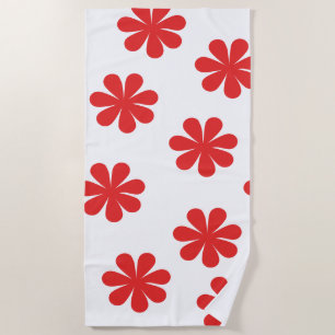 Abstract Flower Pattern Beach Towel