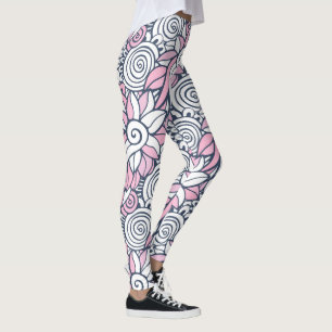 Abstract Flower Pattern leggings
