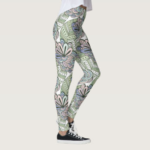 Abstract Flower Pattern leggings