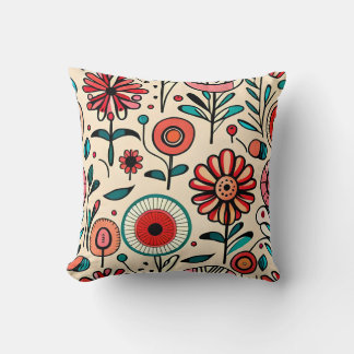 Abstract Flower Pattern Pillow