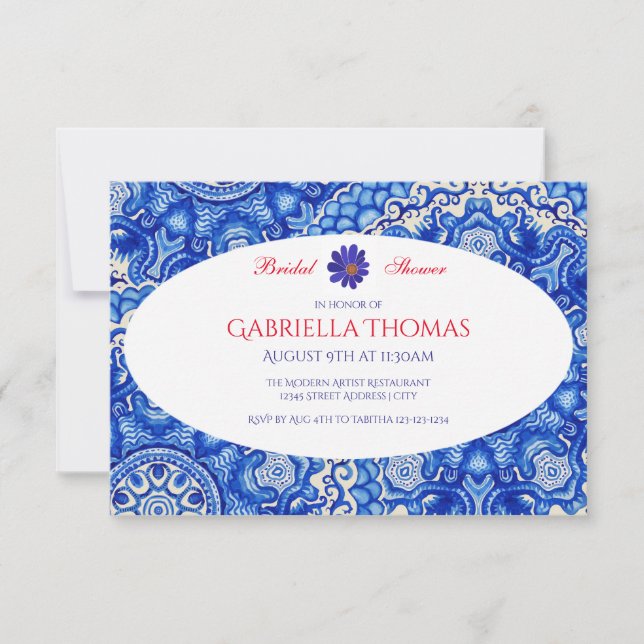 Abstract Flower Petals-3x5Bridal Shower Invitation (Front)