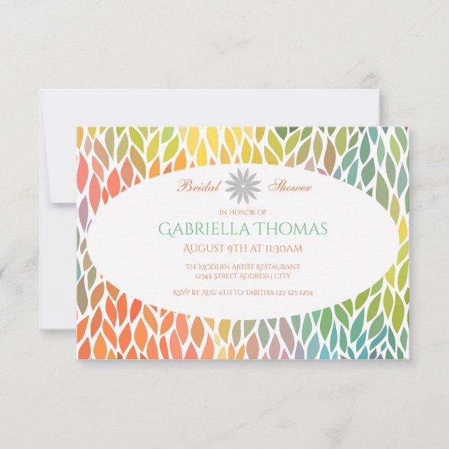 Abstract Flower Petals-3x5Bridal Shower Invitation (Front)