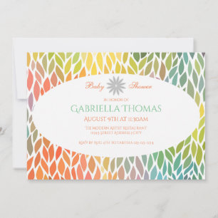 Abstract Flower Petals - Baby Shower Invitation
