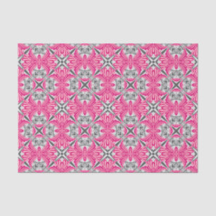 Abstract Flower Petals Fuchsia Pink and Grey   Tissue Paper