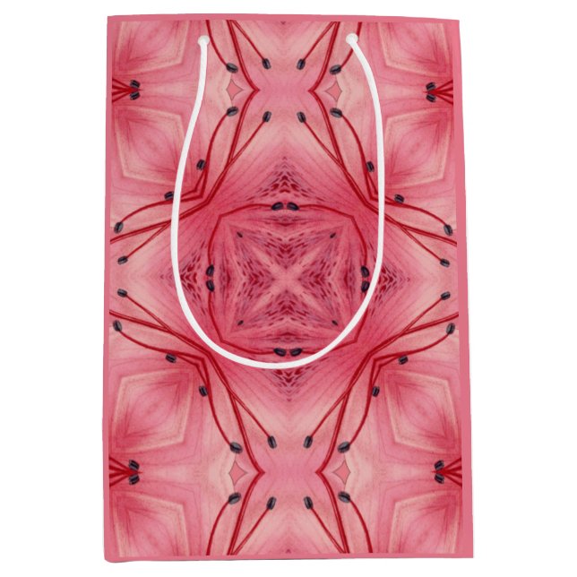 Abstract Flower Petals in Soft Coral Pink  Medium Gift Bag (Front)