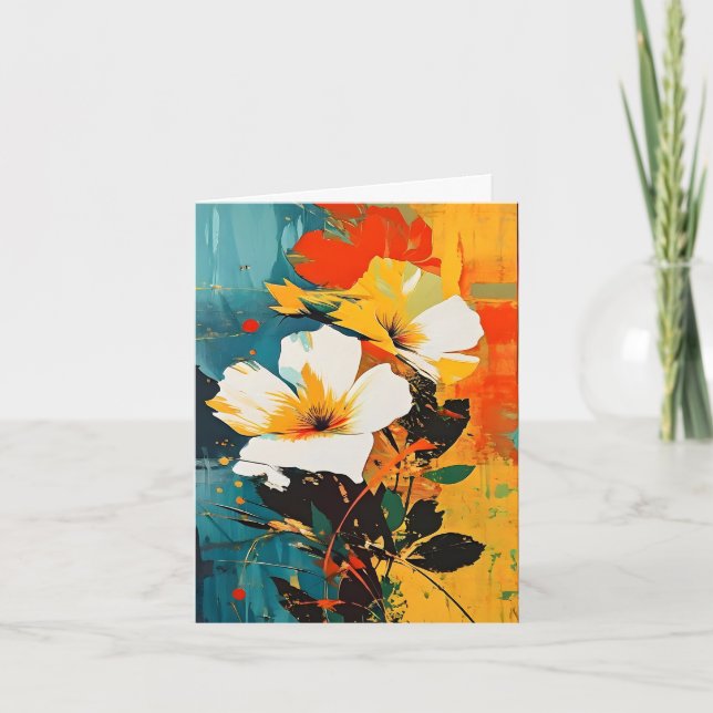 Abstract Flower Print Card (Front)