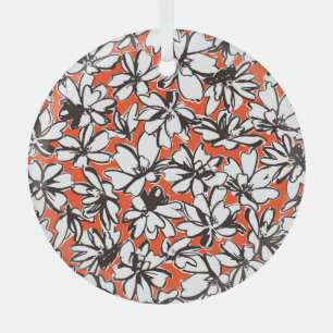 Abstract Flower Seamless Pattern Material Glass Tree Decoration