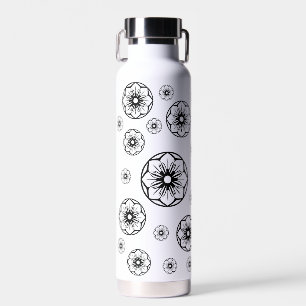 abstract flower water bottle
