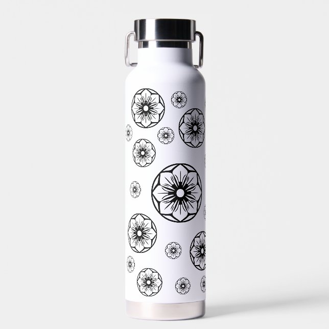 abstract flower water bottle (Front)