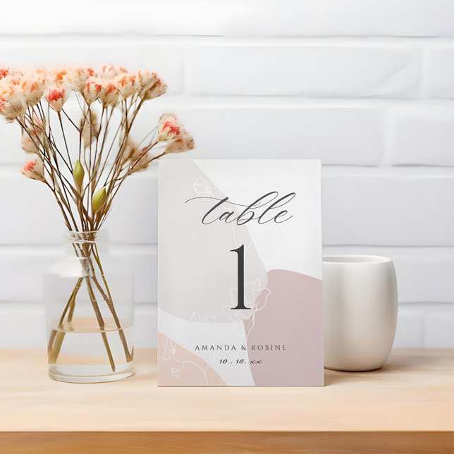 Abstract Flower Wedding Table Number Pedestal Sign (Creator Uploaded)
