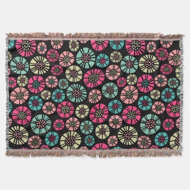 Abstract Flowers 031023 - Colours 01 Throw Blanket (Front)