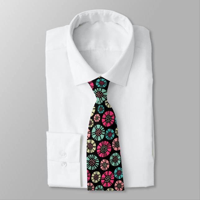 Abstract Flowers 031023 - Colours 01 Tie (Tied)