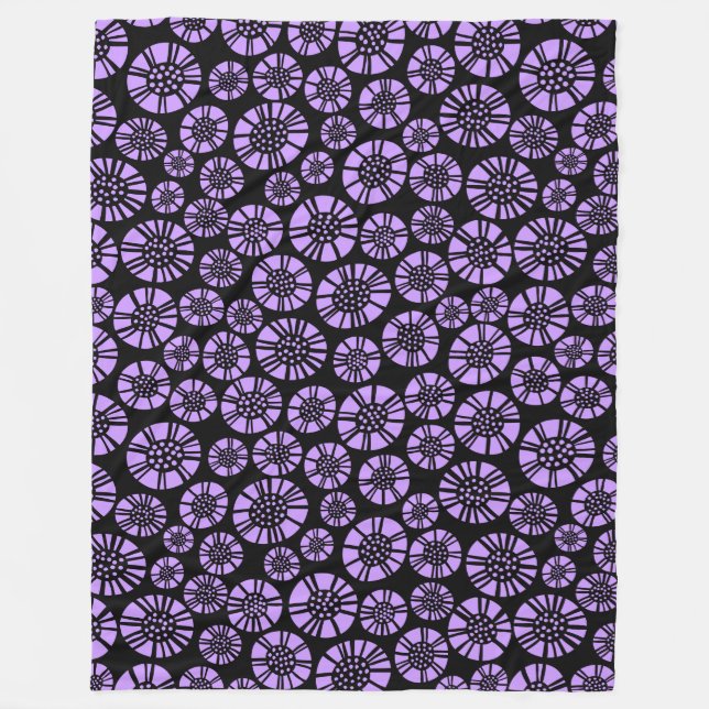 Abstract Flowers 031023 - Easter Purple Fleece Blanket (Front)
