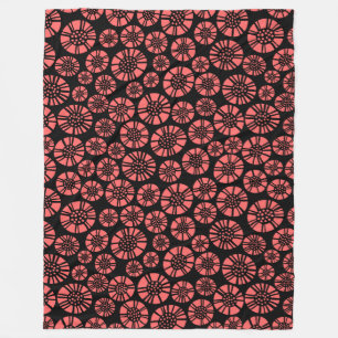 Abstract Flowers 031023 - Tropical Pink Fleece Blanket