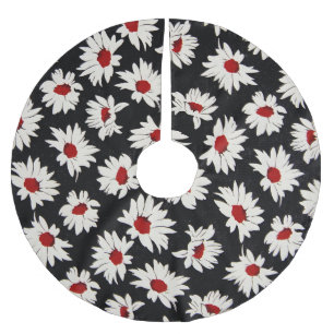 Abstract flowers, an artsy watercolor pattern. brushed polyester tree skirt