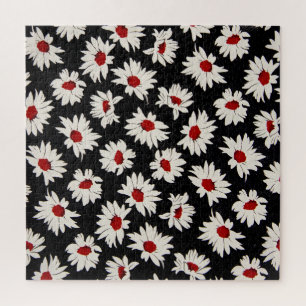 Abstract flowers, an artsy watercolor pattern. jigsaw puzzle