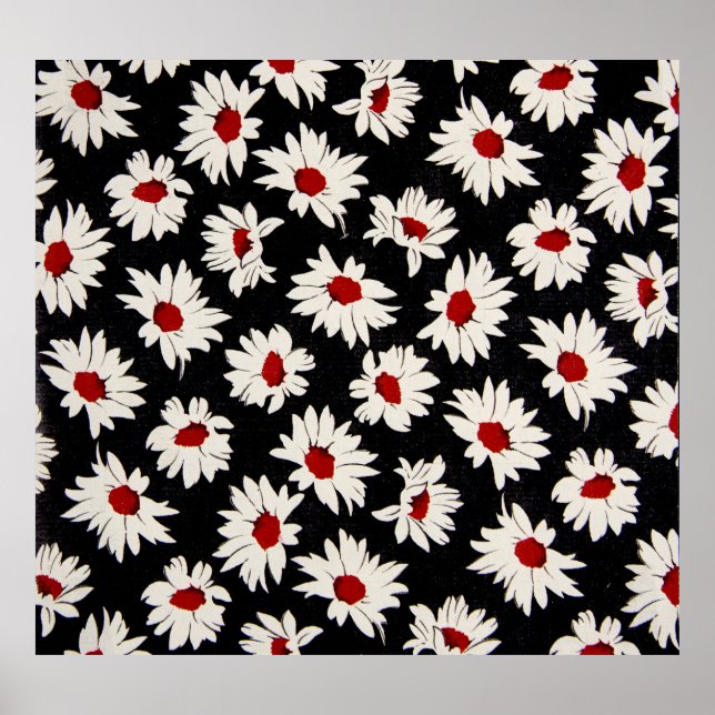 Abstract flowers, an artsy watercolor pattern. poster (Front)