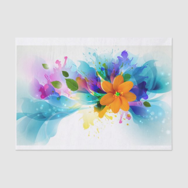 Abstract Flowers and Clouds - Tissue Paper (Front)