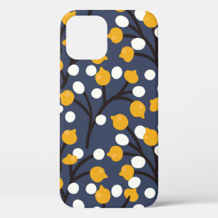 Abstract flowers and leaves pattern iPhone 12 case