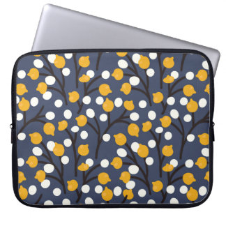 Abstract flowers and leaves pattern laptop sleeve