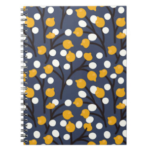 Abstract flowers and leaves pattern notebook