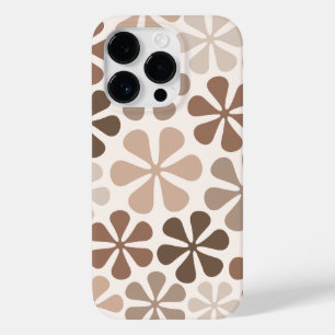 Abstract Flowers (B) Brown Taupe Cream Case-Mate iPhone 14 Pro Case