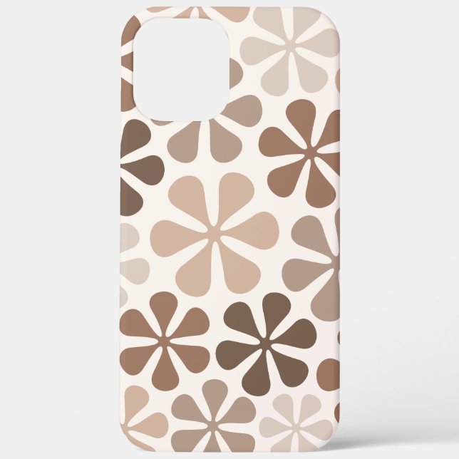 Abstract Flowers (B) Brown Taupe Cream Case-Mate iPhone Case (Back)