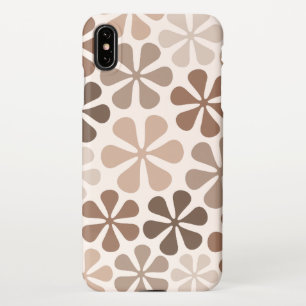 Abstract Flowers (B) Brown Taupe Cream iPhone Case