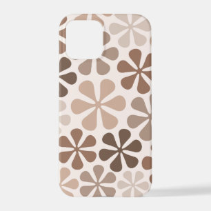Abstract Flowers (B) Brown Taupe Cream iPhone 12 Pro Case