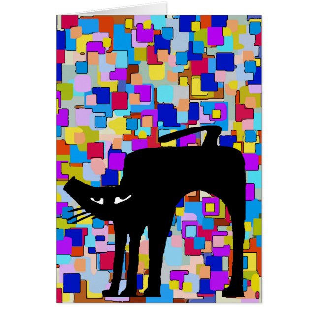 Abstract Flowers Black Cat (Front)