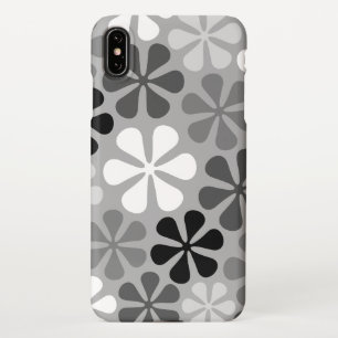 Abstract Flowers Black White Grey iPhone Case