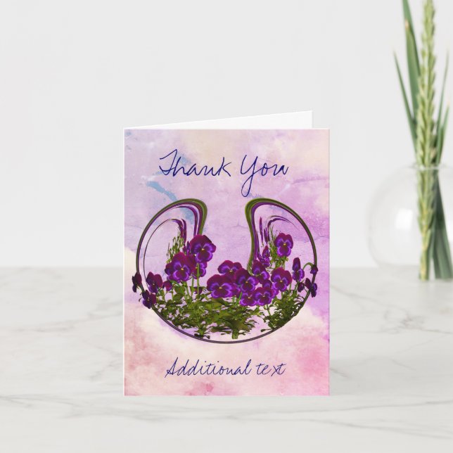 Abstract Flowers Blue Sky Thank You Card (Front)