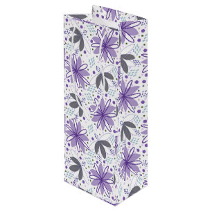 Abstract Flowers Botanical Floral Wine Gift Bag